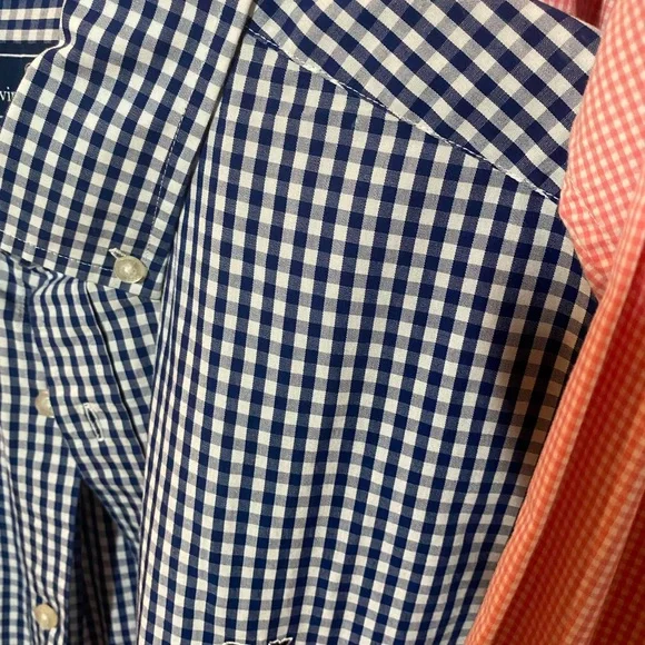 Vineyard Vines Pink and Blue Gingham Casual Button Down Shirts - Picture 3 of 3